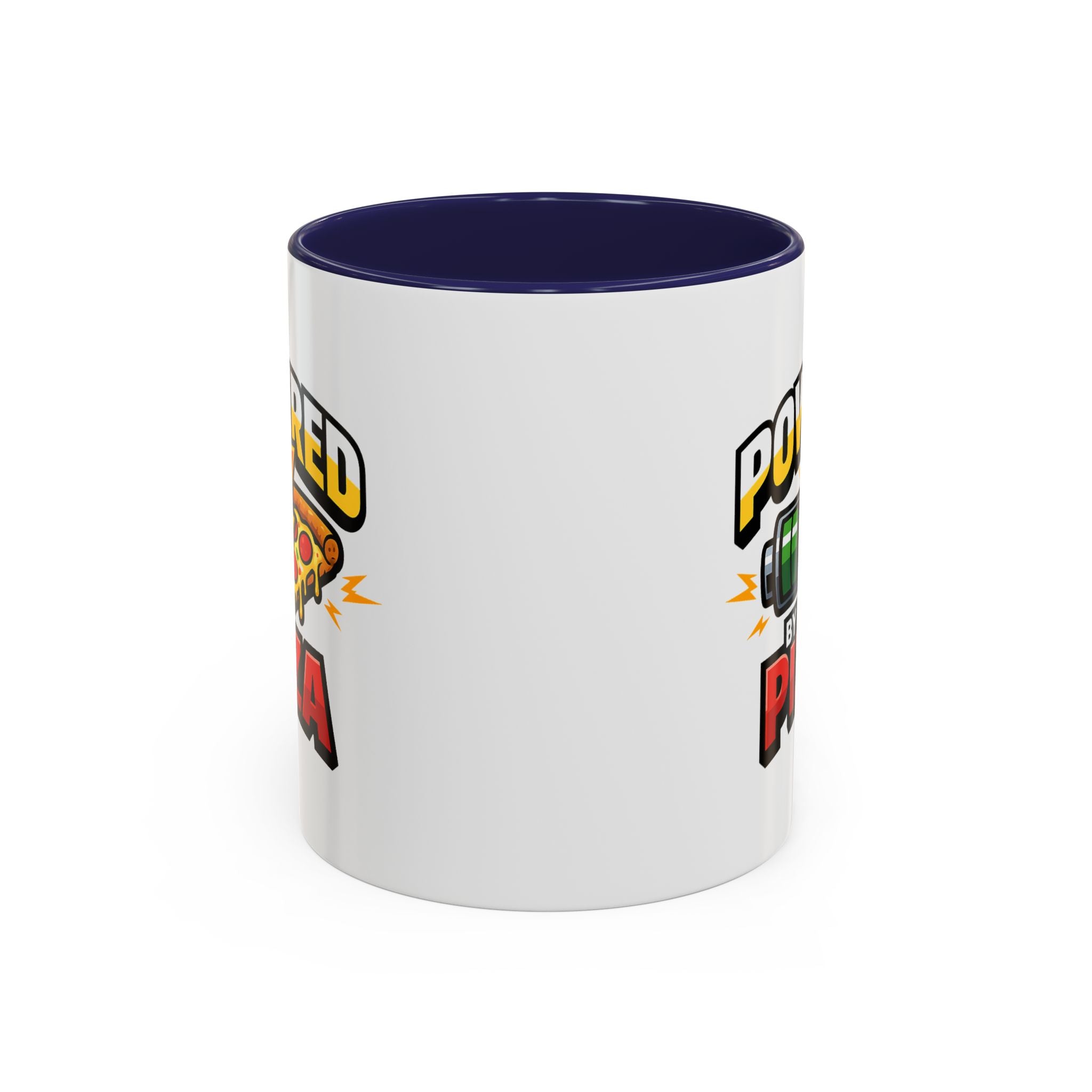 Powered by Pizza Accent Coffee Mug — Funny Gamer & Pizza Lover 11/15oz