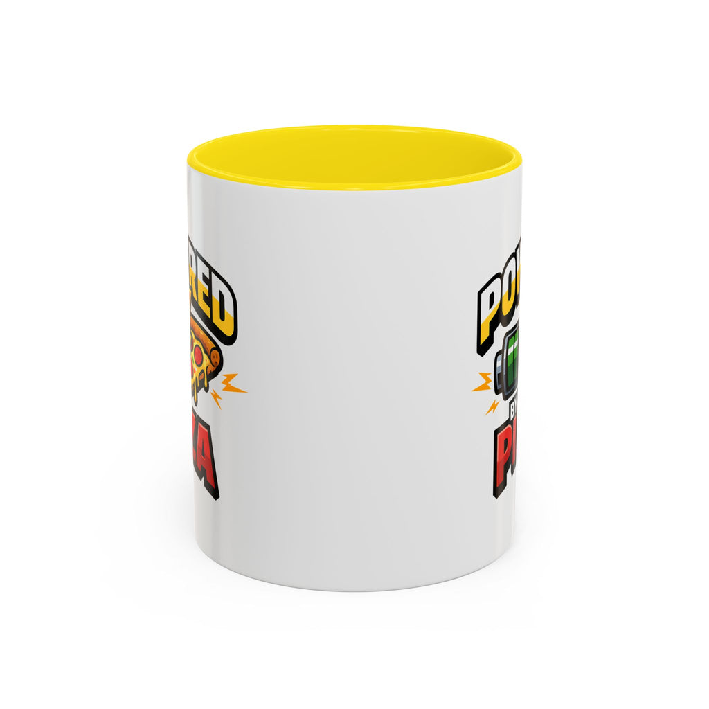 Powered by Pizza Accent Coffee Mug — Funny Gamer & Pizza Lover 11/15oz