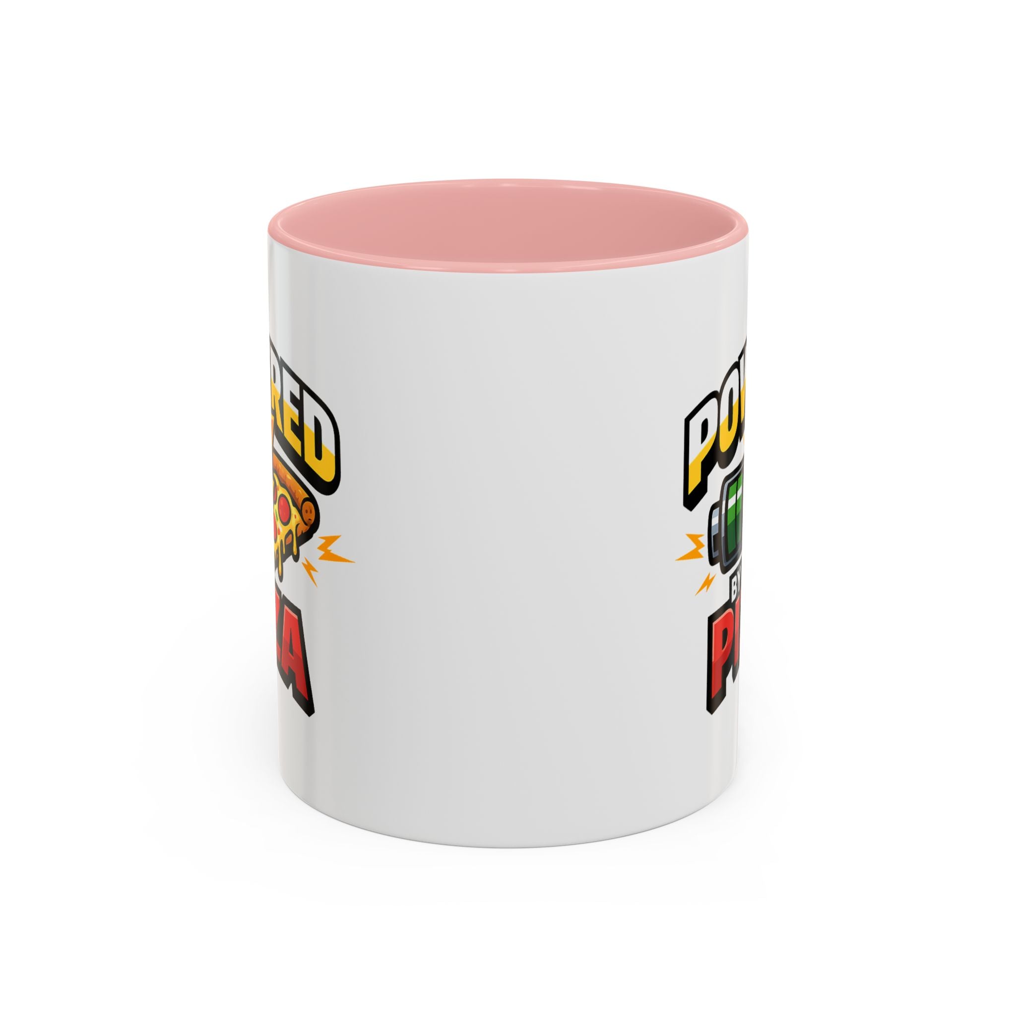 Powered by Pizza Accent Coffee Mug — Funny Gamer & Pizza Lover 11/15oz