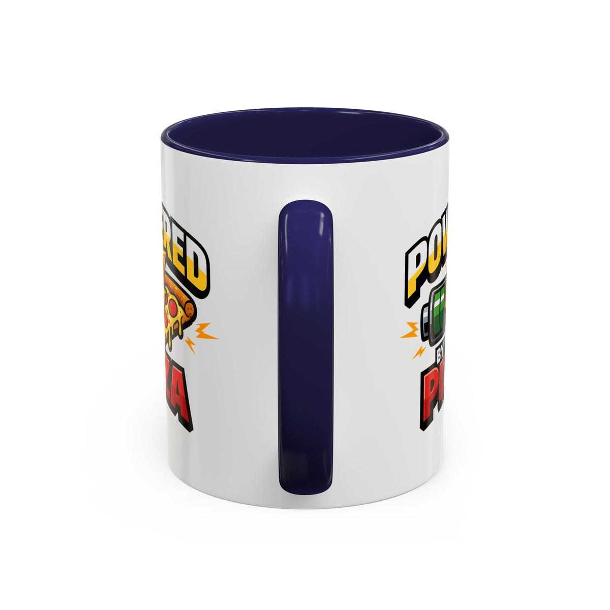 Powered by Pizza Accent Coffee Mug — Funny Gamer & Pizza Lover 11/15oz