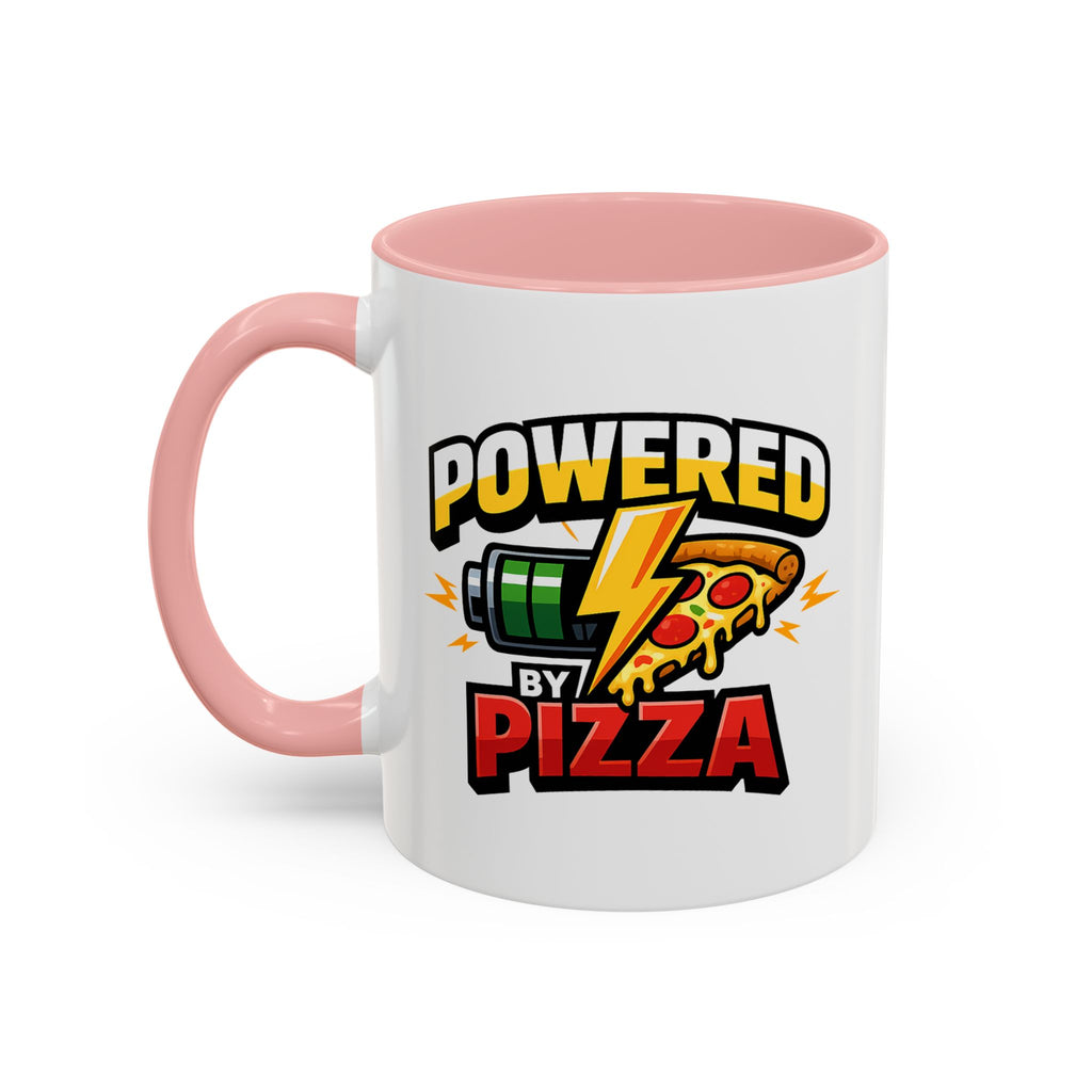 Powered by Pizza Accent Coffee Mug — Funny Gamer & Pizza Lover 11/15oz