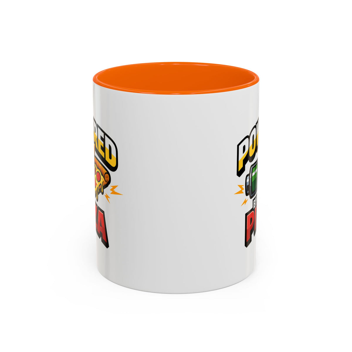 Powered by Pizza Accent Coffee Mug — Funny Gamer & Pizza Lover 11/15oz
