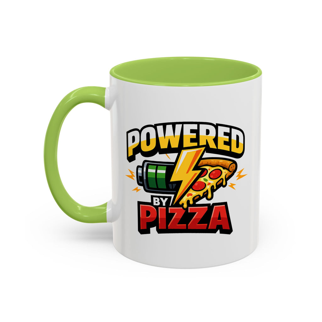 Powered by Pizza Accent Coffee Mug — Funny Gamer & Pizza Lover 11/15oz