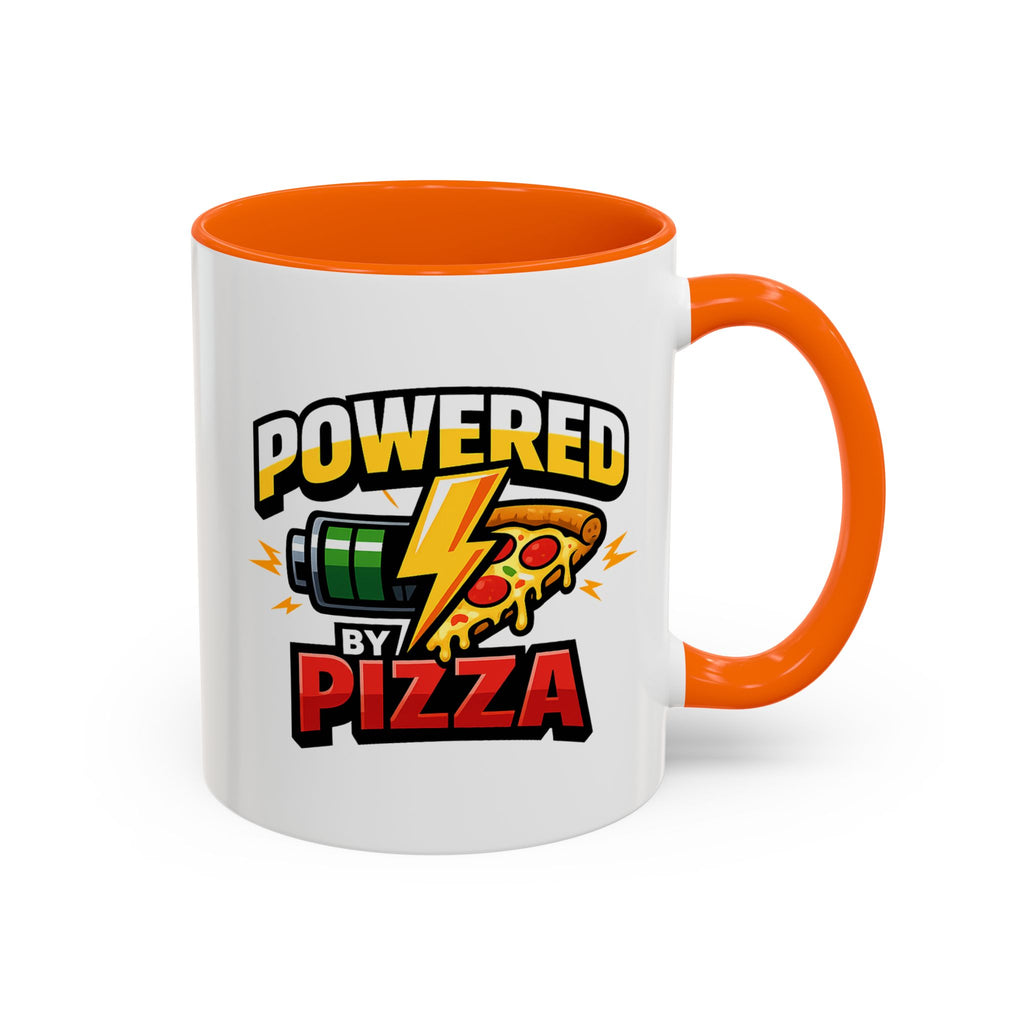 Powered by Pizza Accent Coffee Mug — Funny Gamer & Pizza Lover 11/15oz
