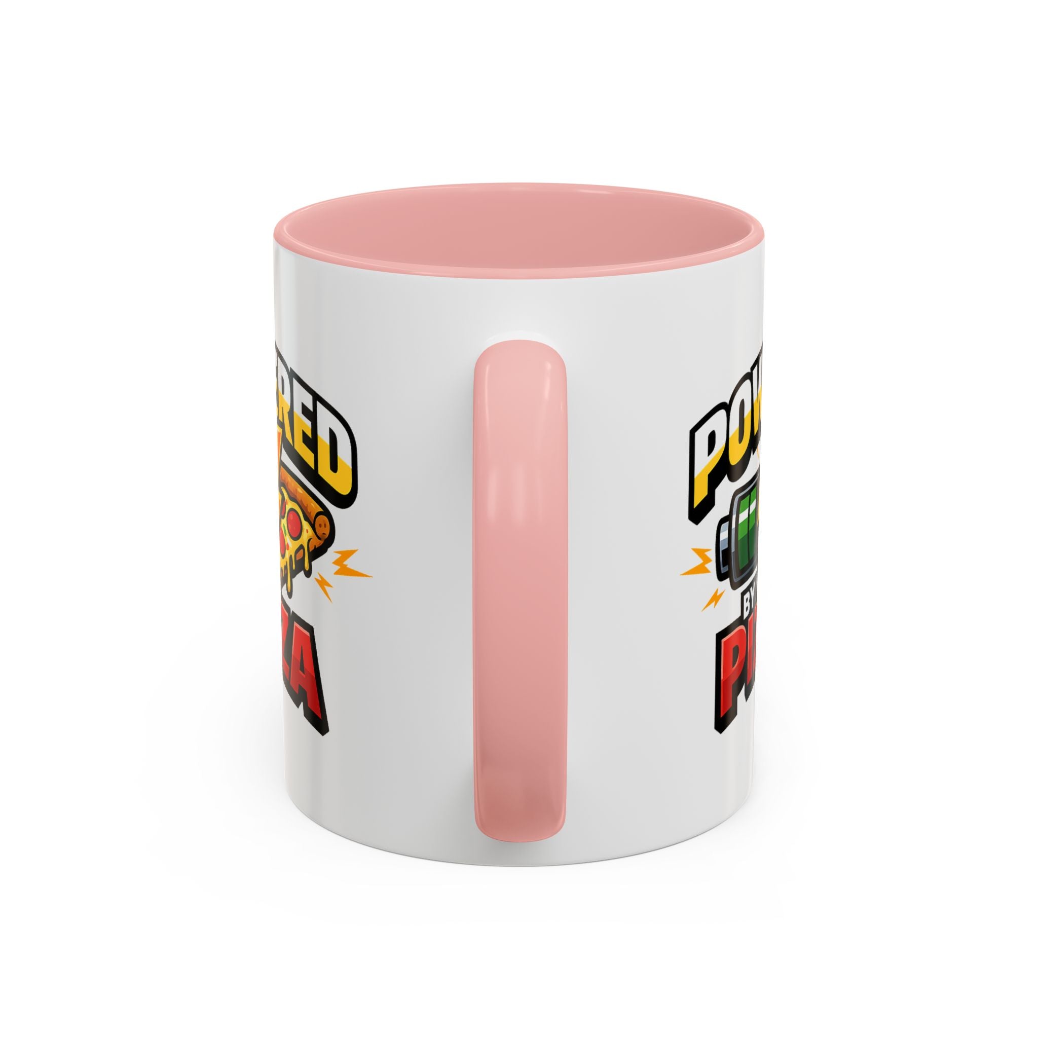 Powered by Pizza Accent Coffee Mug — Funny Gamer & Pizza Lover 11/15oz