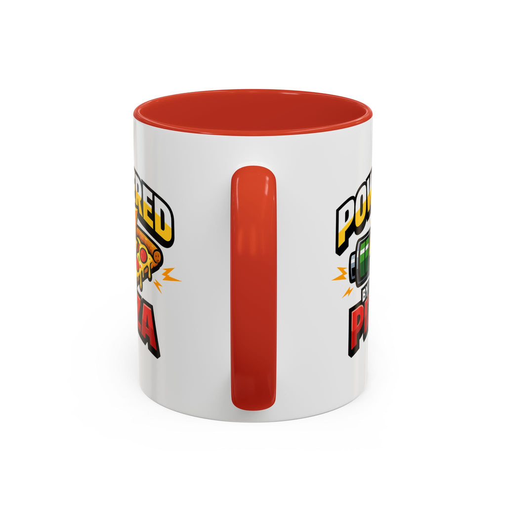 Powered by Pizza Accent Coffee Mug — Funny Gamer & Pizza Lover 11/15oz