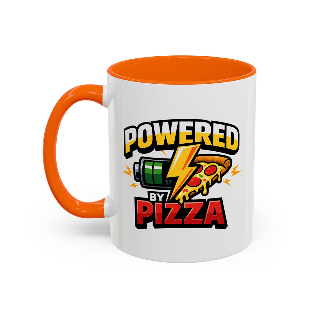 Powered by Pizza Accent Coffee Mug — Funny Gamer & Pizza Lover 11/15oz