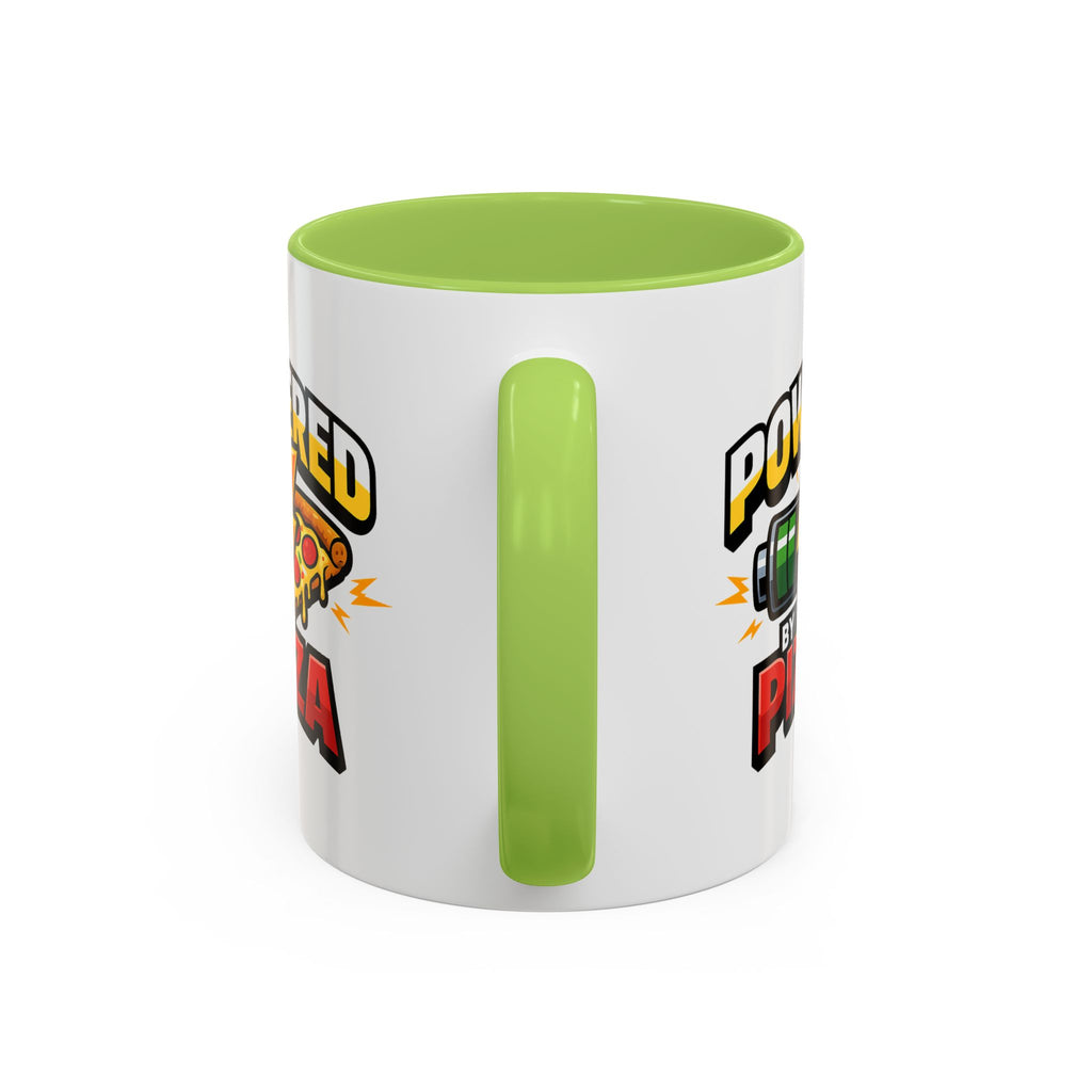 Powered by Pizza Accent Coffee Mug — Funny Gamer & Pizza Lover 11/15oz