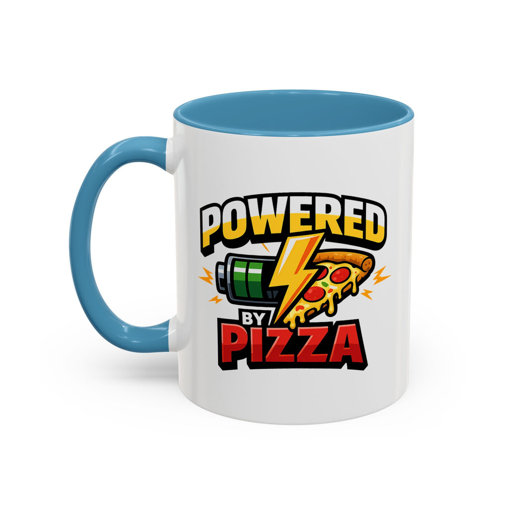 Powered by Pizza Accent Coffee Mug — Funny Gamer & Pizza Lover 11/15oz