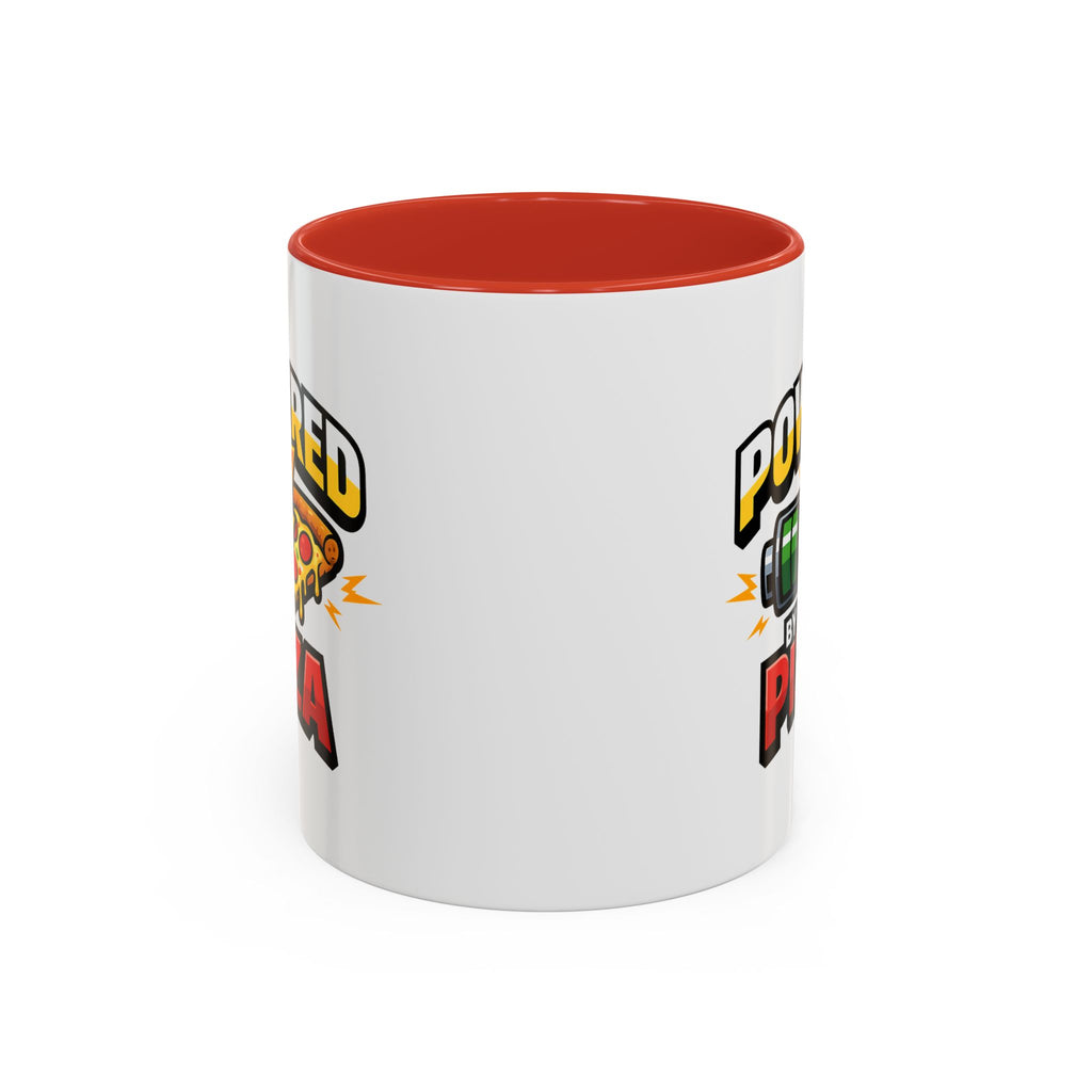 Powered by Pizza Accent Coffee Mug — Funny Gamer & Pizza Lover 11/15oz