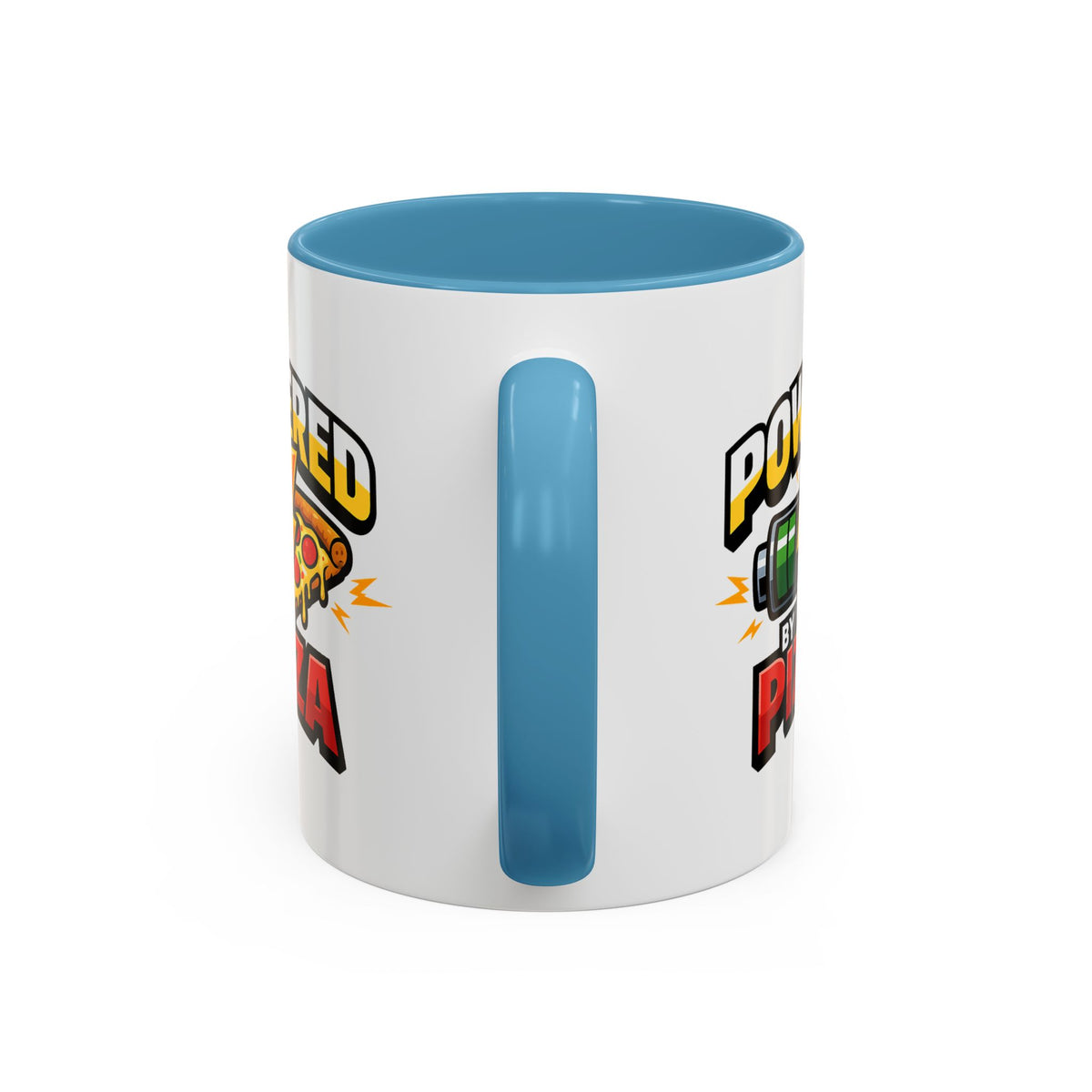 Powered by Pizza Accent Coffee Mug — Funny Gamer & Pizza Lover 11/15oz